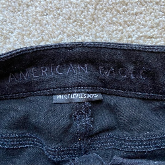 NWT AE Black Distressed Skinny Jeans - Picture 4 of 6